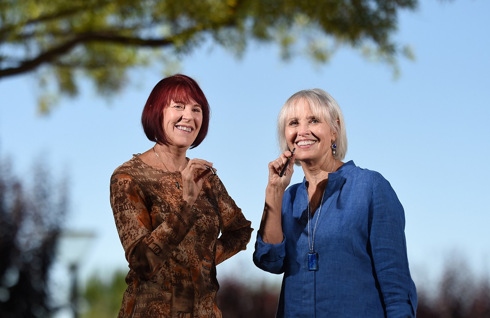 Kyle Johnson (left) and MaryLou Molinaro, co-chairs of the Cannabis Discussion Club. u00e2u20acu201d AFP pic