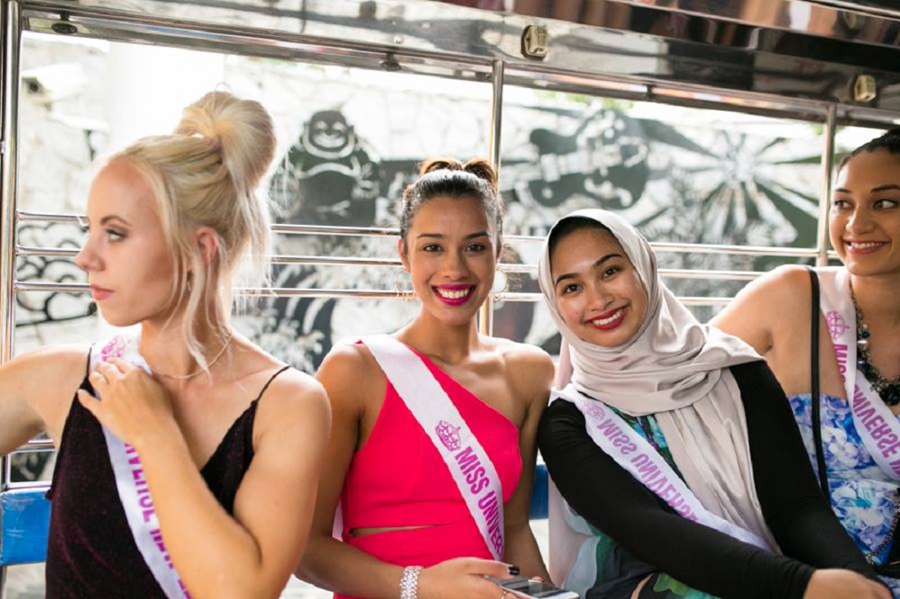 Nurul (third left) and the the 20 finalists of Miss Universe New Zealand flew to Bangkok for this year’s retreat in June. — Picture via Facebook/ Miss Universe New Zealand