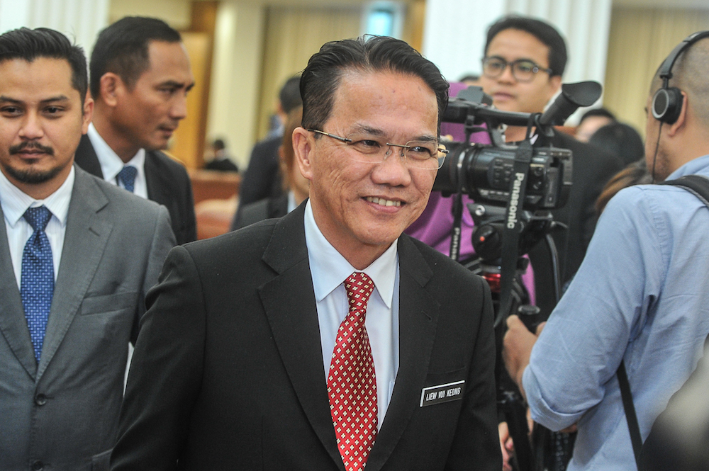 Minister in the Prime Ministeru00e2u20acu2122s Department (Legal Affairs) Datuk Liew Vui Keong speaks to the media in the lobby of Parliament in Kuala Lumpur July 19, 2018. u00e2u20acu201d Picture by Shafwan Zaidon