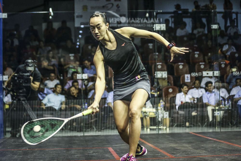Low Wee Wern in action during the Malaysian Open squash championships at Bukit Jalil squash centre. u00e2u20acu201d Picture by Hari Anggara.