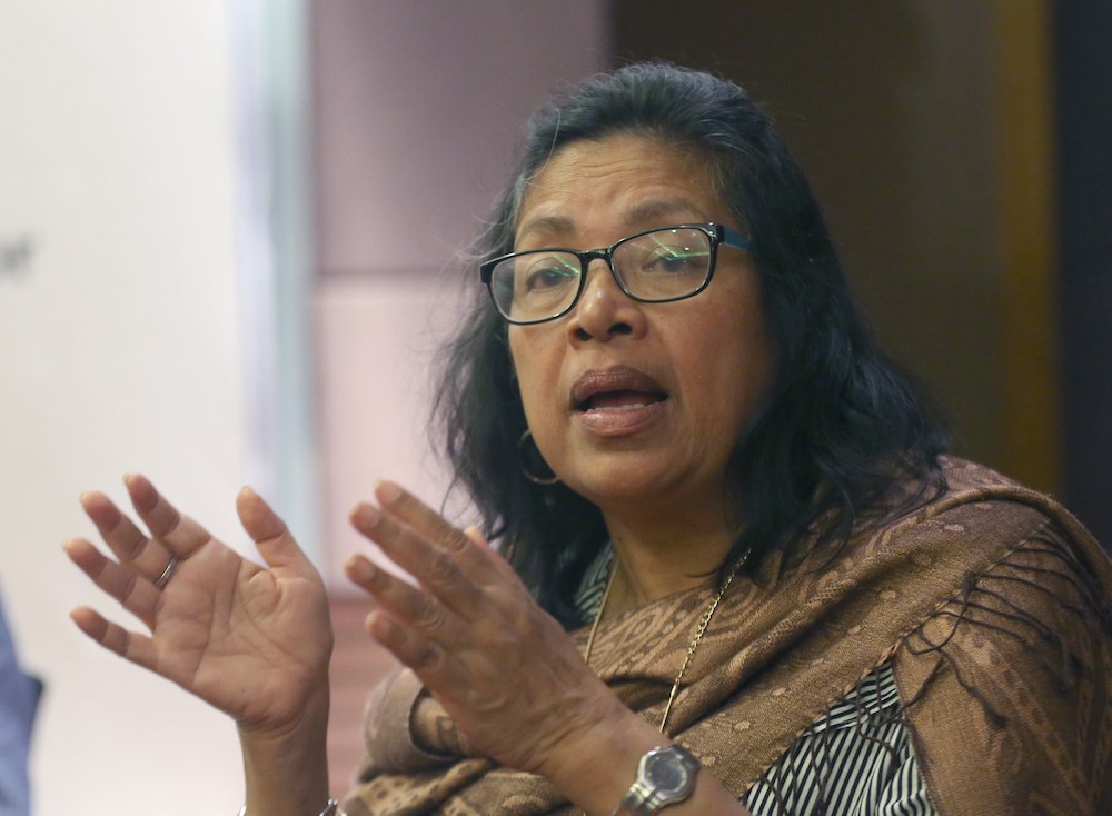 Proham secretary Ivy Josiah speaks during a press conference in Kuala Lumpur July 25, 2018. u00e2u20acu201d Picture by Razak Ghazali