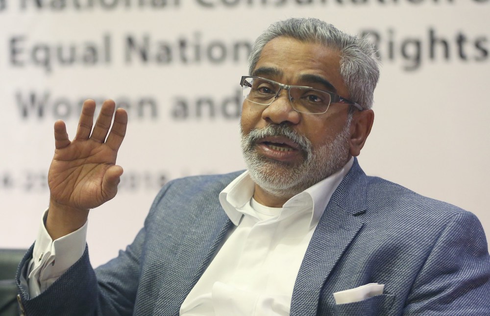 Datuk Sri M. Ramachelvam speaks during a press conference in Kuala Lumpur July 25, 2018. — Picture by Razak Ghazali