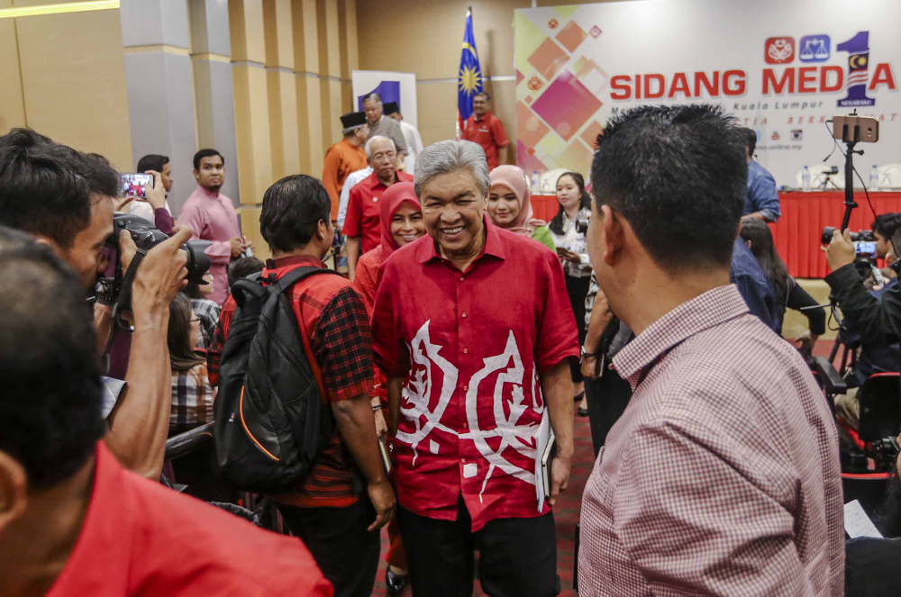 Umno president Datuk Seri Ahmad Zahid Hamidi leaves after press conference at PWTC in Kuala Lumpur July 27, 2018. u00e2u20acu201d Picture by FIrdaus Latif