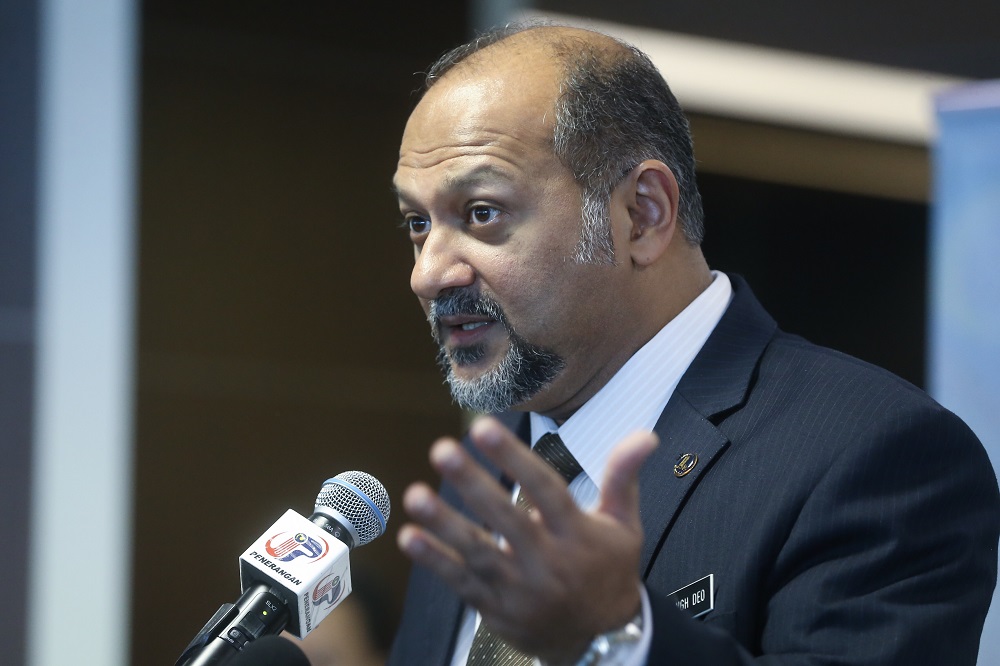 Communications and Multimedia Minister Gobind Singh Deo speaks during a press conference in Putrajaya July 27, 2018. u00e2u20acu201d Picture by Zuraneeza Zulkifli