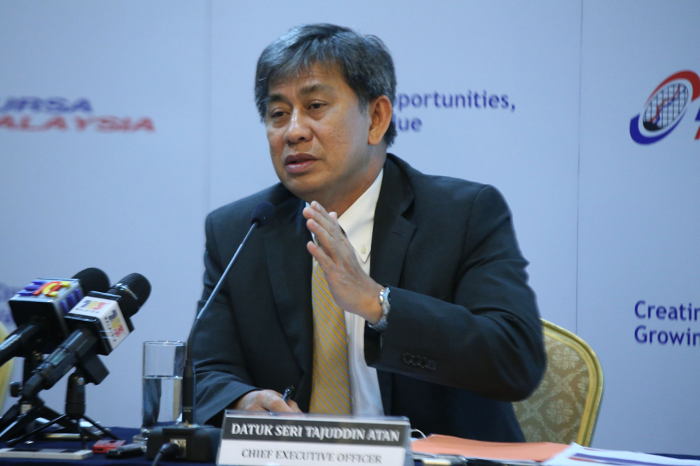 Chief Executive Officer Bursa Malaysia Datuk Tajuddin Atan gives a media briefing about financial economy in Kuala Lumpur July 30, 2018. u00e2u20acu201d Picture by Azinuddin Ghazali