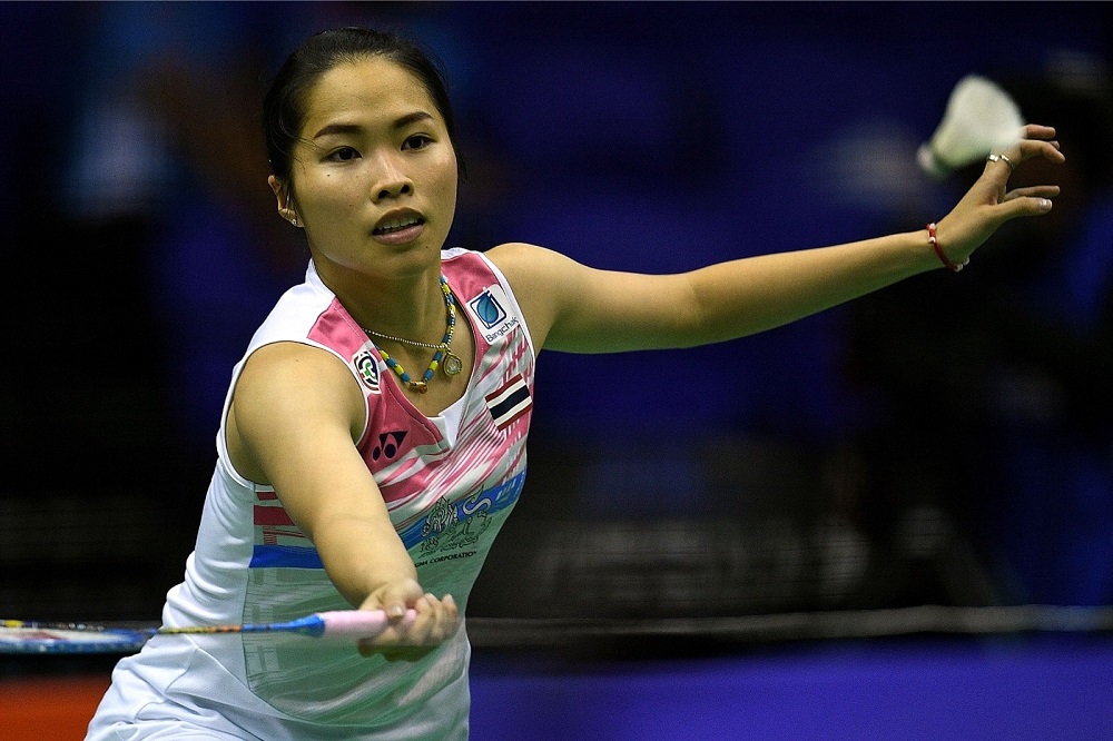 Thailand's Ratchanok Intanon hits a return against Goh Jin Wei of Malaysia during their women's singles quarter-final match at the 2018 Malaysia Masters badminton tournament in Kuala Lumpur on January 19, 2018. u00e2u20acu201d AFP pic