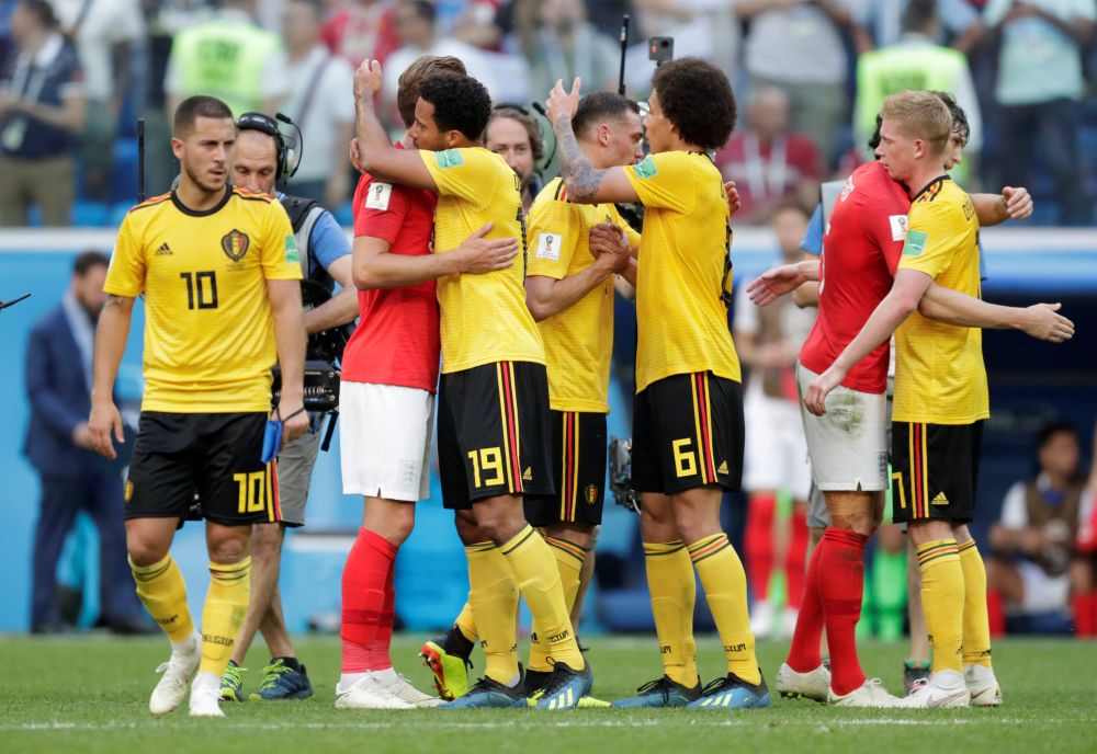 Englandu00e2u20acu2122s Harry Kane and Belgium's Mousa Dembele embrace at the end of the England-Belgium match at the Saint Petersburg Stadium in Russia, July 14, 2018. u00e2u20acu201d Reuters pic