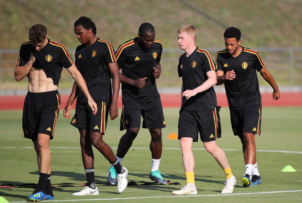 Belgiumu00e2u20acu2122s Kevin De Bruyne and Romelu Lukaku during training in Rostov-on-Don, Russia, July 1, 2018. u00e2u20acu201d Reuters pic