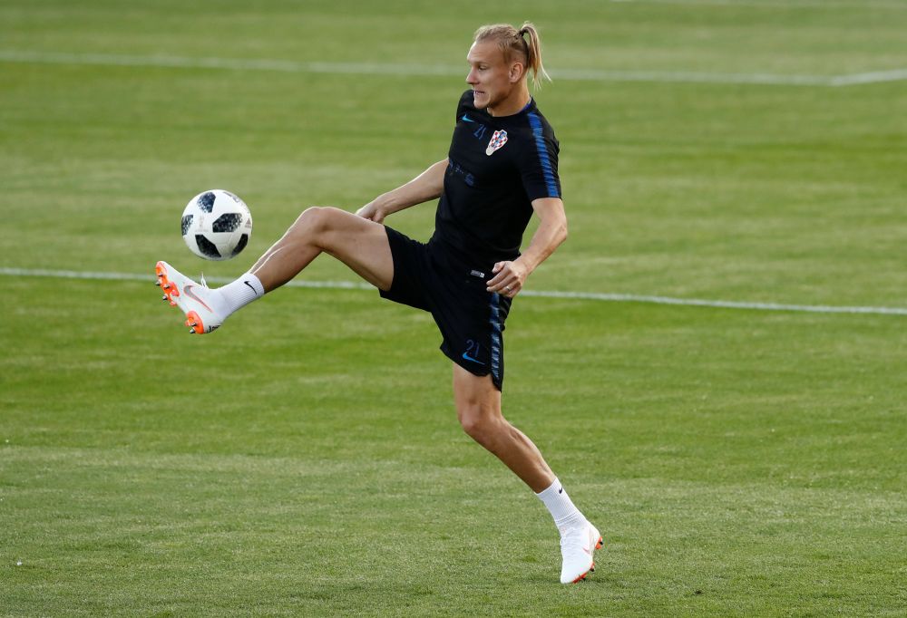 Croatia's Domagoj Vida is seen during a training session ahead of the England clash, July 9, 2018. u00e2u20acu2022 Reuters pic