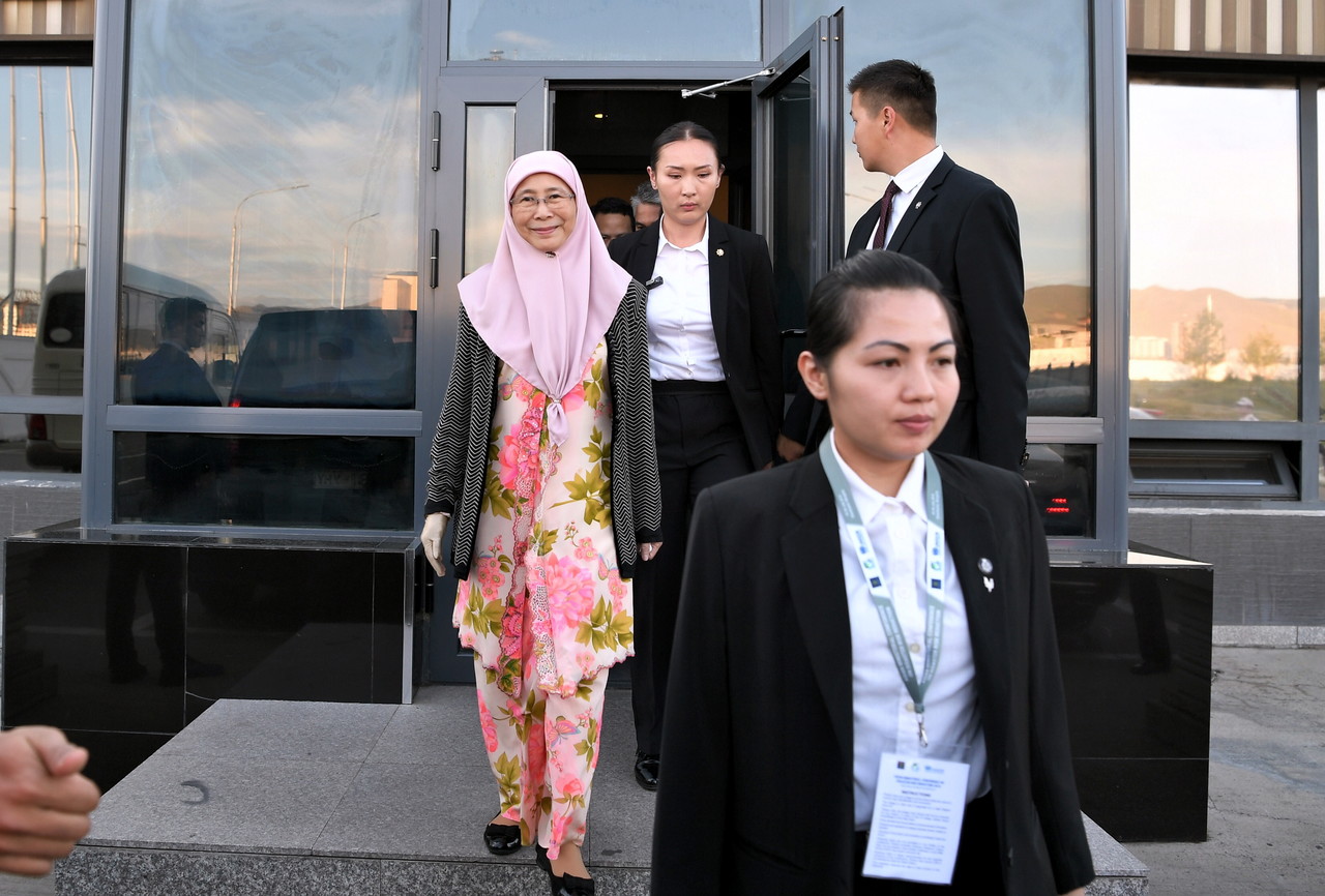 Deputy Prime Minister Datuk Seri Dr Wan Azizah Wan Ismail arrives at the Chinggis Khaan International Airport in Ulaanbaatar July 3, 2018. u00e2u20acu201d Bernama pic