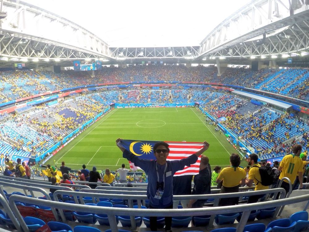 Khairul at the Brazil vs Costa Rica game in Saint Petersburg, Russia. — Picture courtesy of Khairul Fahmy Khairuddin