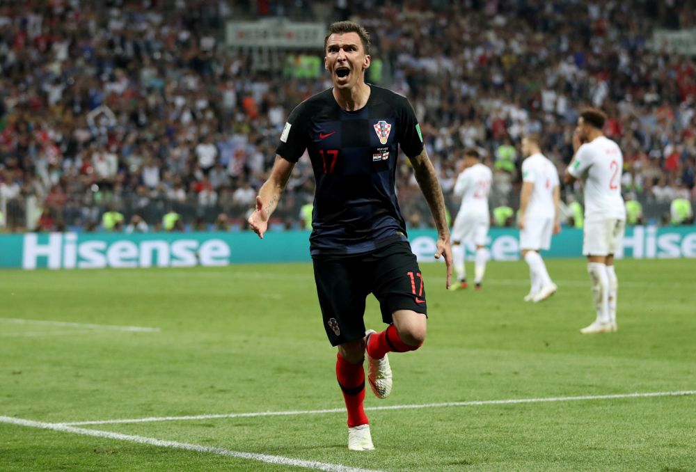 Croatia's Mario Mandzukic celebrates after scoring the second goal against England July 12, 2018. u00e2u20acu2022 Reuters pic