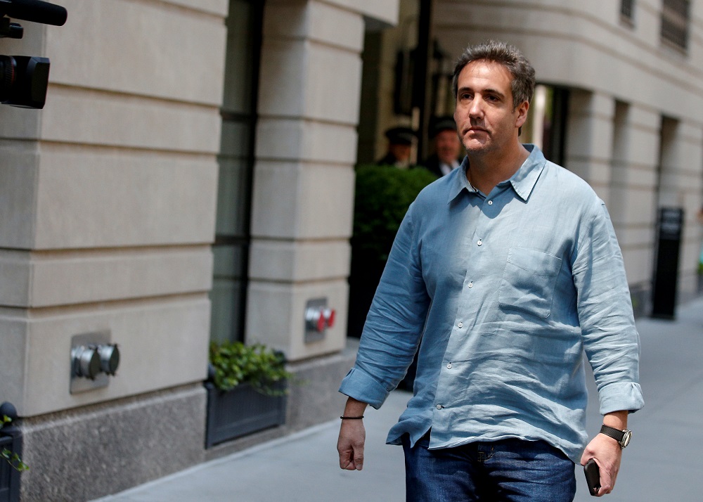 US President Donald Trump's personal lawyer Michael Cohen exits his hotel in New York City, July 2, 2018. u00e2u20acu201d Reuters pic