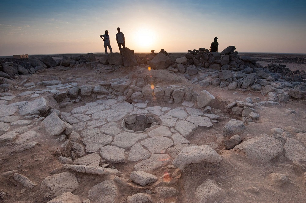 A stone structure at an archaeological site containing a fireplace where charred remains of 14,500-year-old bread was found in the Black Desert, in northeastern Jordan in this photo provided by Alexis Pantos July 16, 2018. u00e2u20acu201d Reuters pic