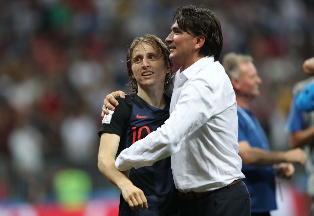 Croatia's Luka Modric and coach Zlatko Dalic celebrate after the match against England July 12, 2018. u00e2u20acu2022 Reuters pic