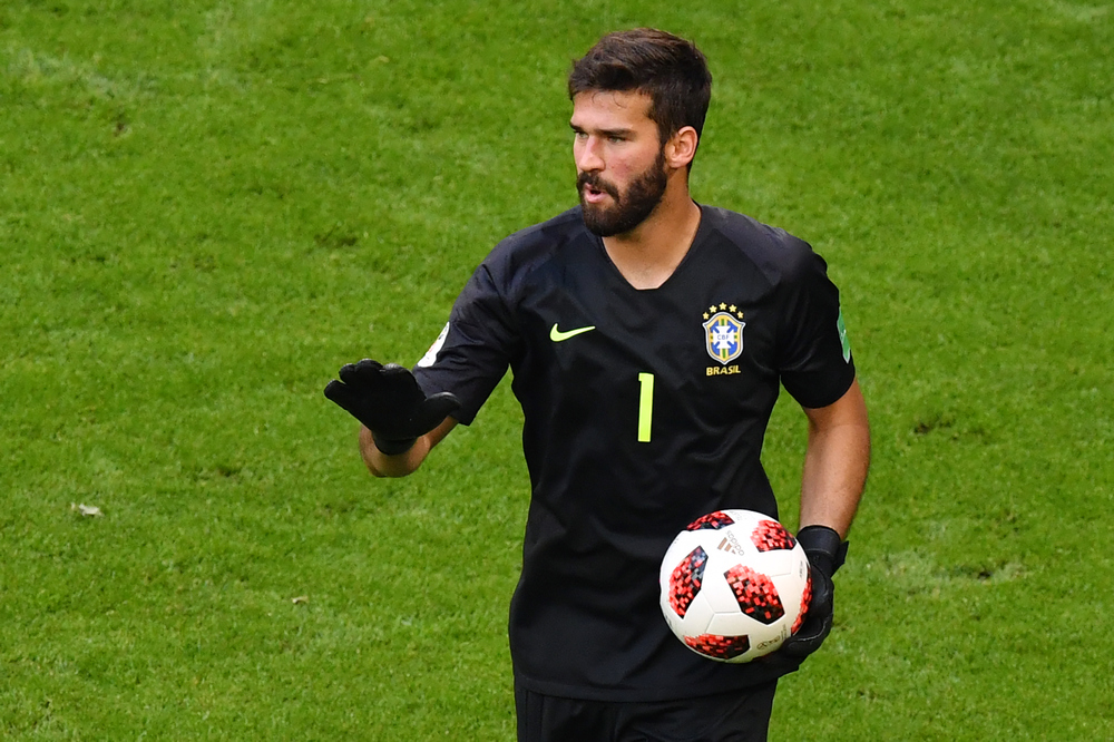 Brazil's goalkeeper Alisson Becker gestures during the World Cup round of 16 match with Mexico in Samara July 2, 2018. u00e2u20acu201d AFP pic