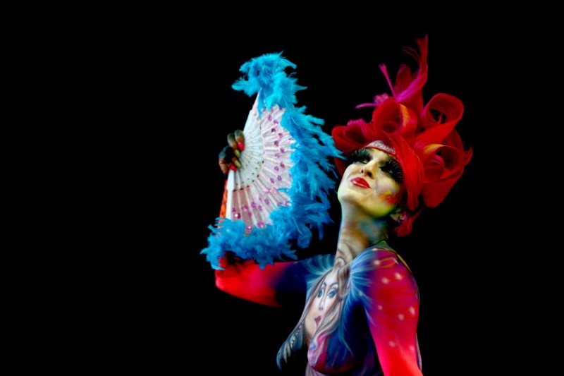 A model performs during the 'World Bodypainting Festival 2018' in Klagenfurt, Austria July 13, 2018. — Reuters pic