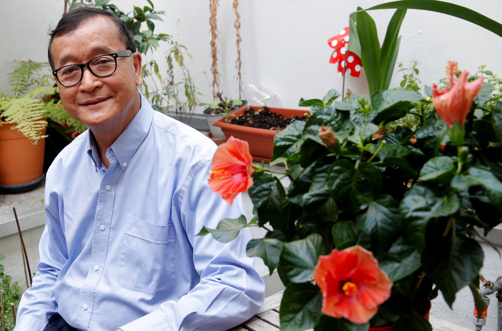 Former president of the dissolved opposition Cambodia National Rescue Party (CNRP) Sam Rainsy, who is living in exile, poses on his terrace in Paris July 19, 2018. u00e2u20acu201d Reuters pic