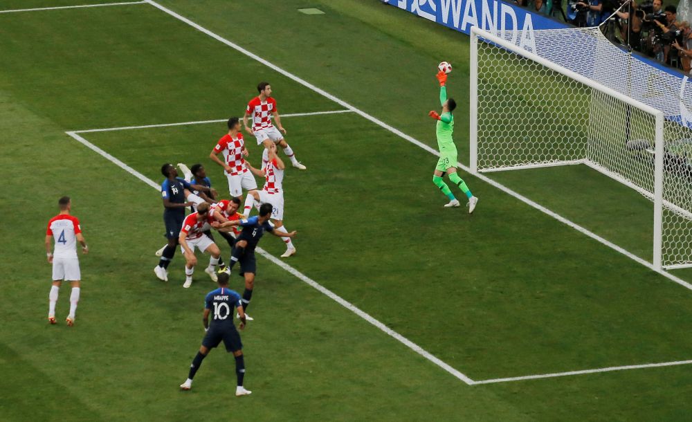 Croatia's Mario Mandzukic scores an own goal and the first goal for France. u00e2u20acu201d Reuters pic