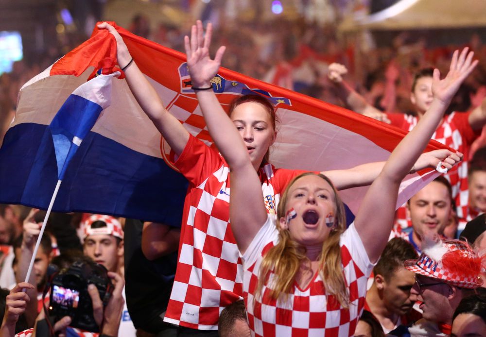 Croatia's fans watch the broadcast of the World Cup semi-final match between Croatia and England in the fan zone, July 12, 2018. u00e2u20acu2022 Reuters pic