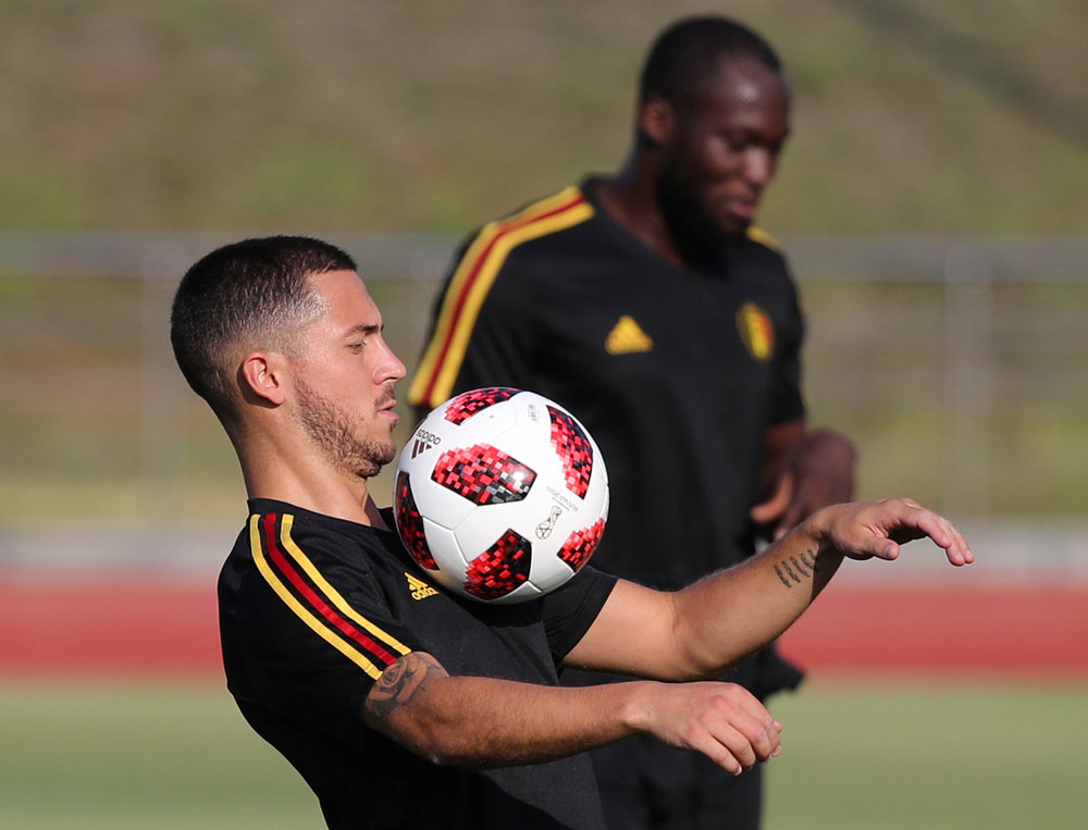 Belgium's Eden Hazard during training in Rostov-on-Don July 1, 2018. u00e2u20acu201d Reuters pic