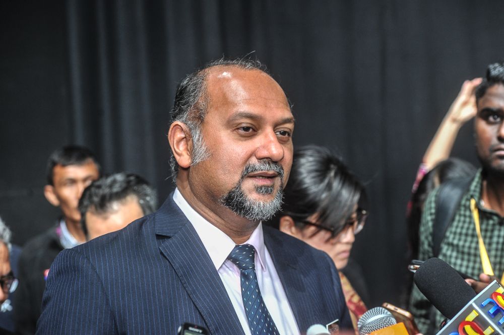 Gobind Singh Deo speaks to reporters during the walkabout session at Media City at Wisma TV RTM Angkasapuri in Kuala Lumpur July 12, 2018. u00e2u20acu2022 Picture by Shafwan Zaidon