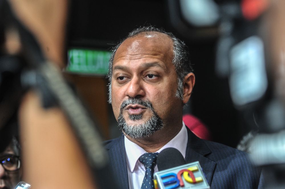 Gobind Singh Deo speaks to reporters during the walkabout session at Media City at Wisma TV RTM Angkasapuri in Kuala Lumpur July 12, 2018. u00e2u20acu2022 Picture by Shafwan Zaidon