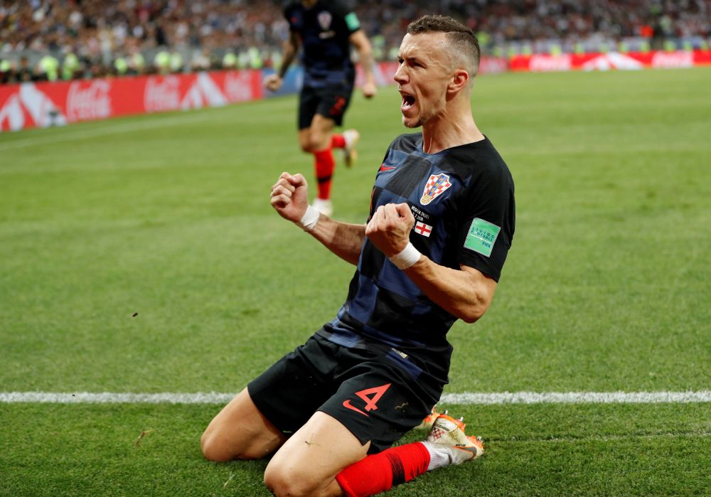 Croatia's Ivan Perisic celebrates after scoring the first goal against England July 12, 2018. u00e2u20acu2022 Reuters pic