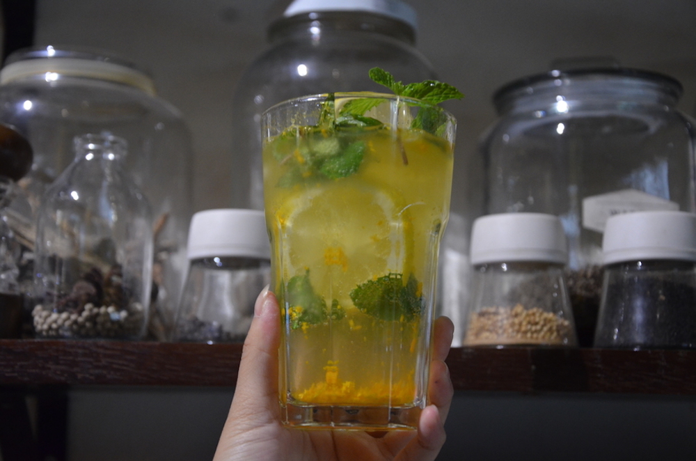 One of Suwe Ora Jamu’s special jamu mocktails. — Jakarta Globe pic