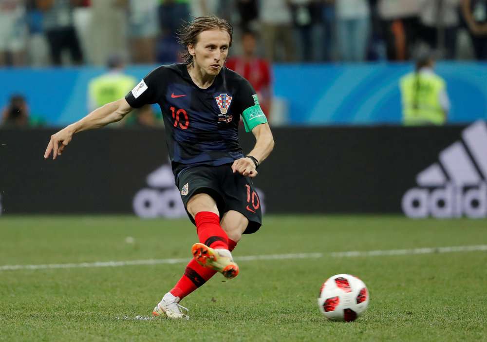 Croatia's Luka Modric scores a penalty during the World Cup Round of 16 penalty shootout with Denmark in Nizhny Novgorod July 1, 2018. u00e2u20acu201d Reuters pic 