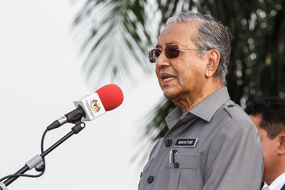 Tun Dr Mahathir Mohamad gives a speech at the Prime Ministeru00e2u20acu2122s Department Monthly Assembly in Putrajaya July 9, 2018. u00e2u20acu2022 Picture by Miera Zulyana