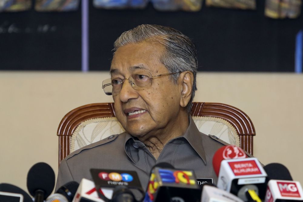 Prime Minister Tun Dr Mahathir Mohamad speaks during a press conference at the Perdana Leadership Foundation in Putrajaya July 6, 2018. u00e2u20acu201d Picture by Yusof Mat Isa