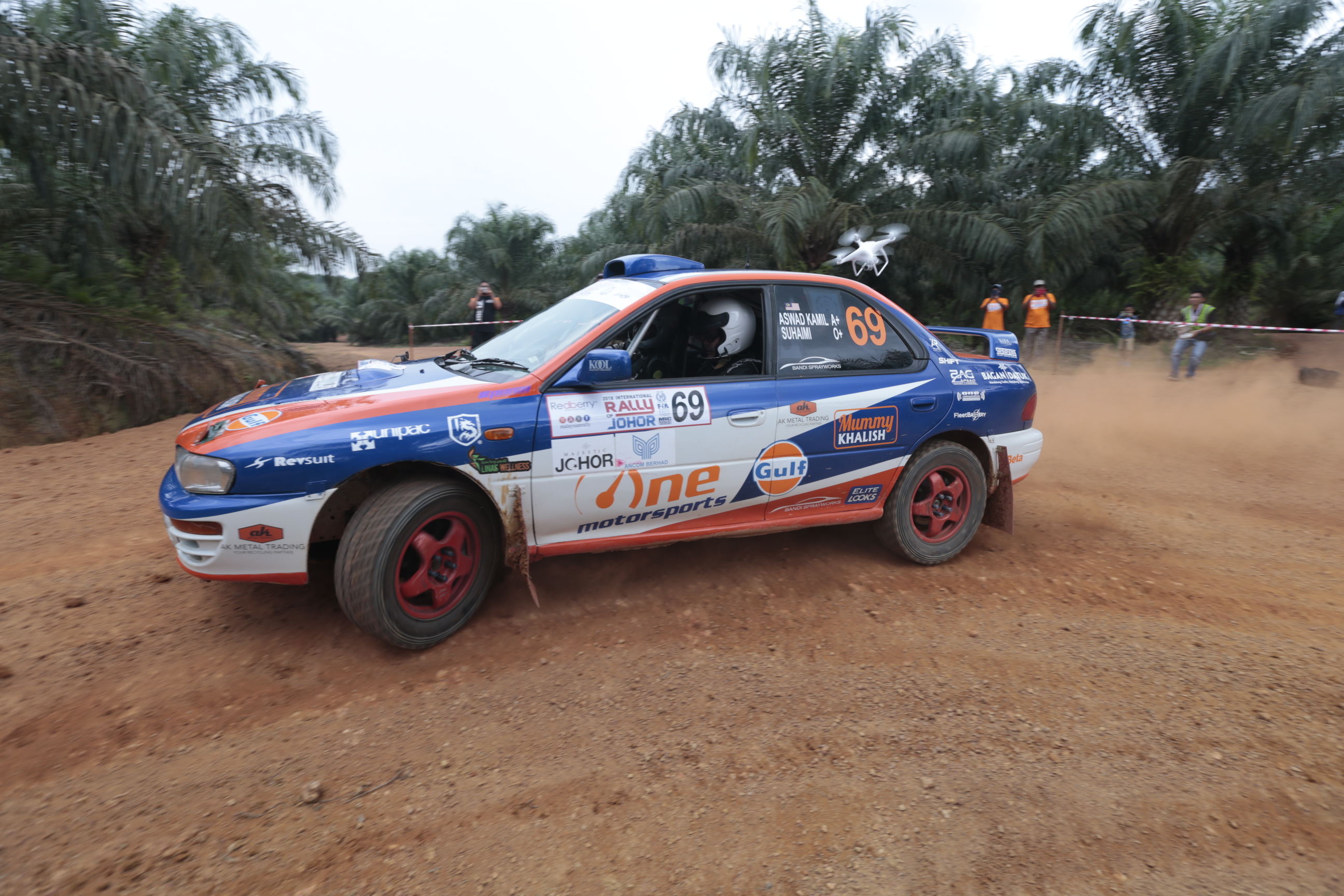 One Motorsport Bagan Datuk Rally Teamu00e2u20acu2122s (BDRT) Suhaimi Nasro Ali powering his Subaru Impreza during the earlier stages of the second leg the 2018 International Rally of Johor in Tai Tak Plantation, Kota Tinggi today. u00e2u20acu201d Picture by Shukor Janis