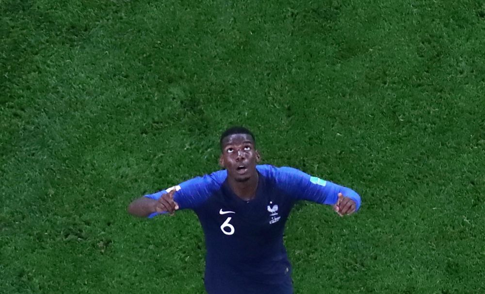 France's Paul Pogba celebrates at the end of the match against Belgium July 11, 2018. u00e2u20acu2022 Reuters pic