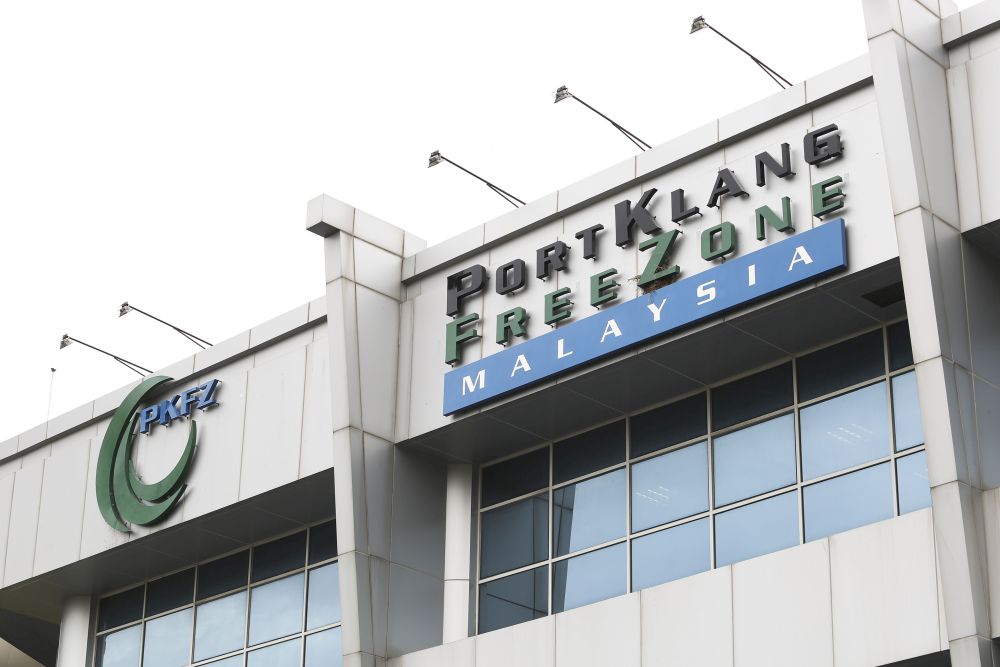 The Port Klang Free Zone (PKFZ) logo is seen at its headquarters in Pulau Indah July 11, 2018. u00e2u20acu201d Picture by Yusof Mat Isa