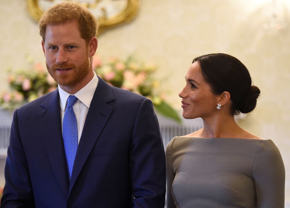 Britain's Prince Harry and his wife Meghan, Duchess of Sussex, smile as they prepare to meet Ireland's President, Michael Higgins, on their second day of a two-day visit to Dublin July 11, 2018. u00e2u20acu2022 Reuters pic