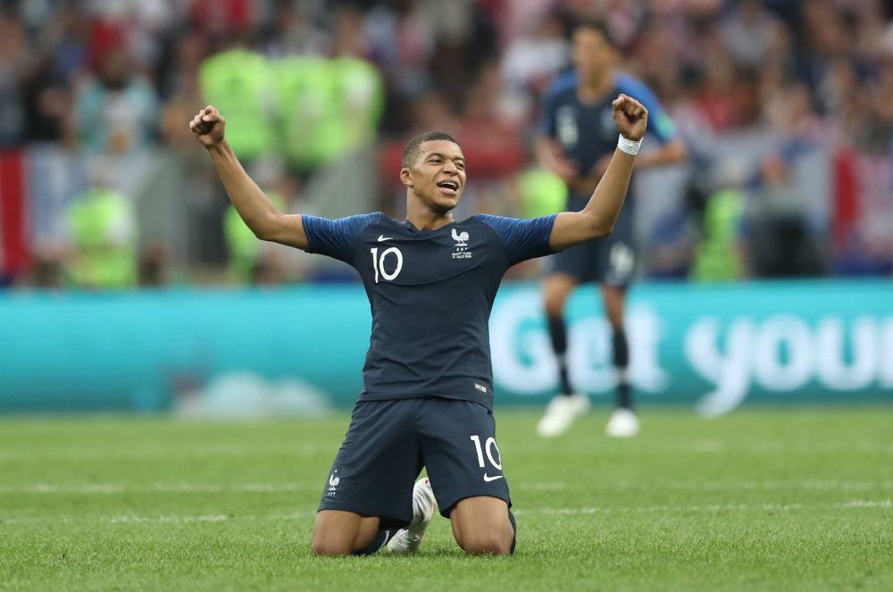 Franceu00e2u20acu2122s Kylian Mbappe celebrates winning the World Cup final against Croatia at Luzhniki Stadium, Moscow July 15, 2018. u00e2u20acu201d Reuters pic