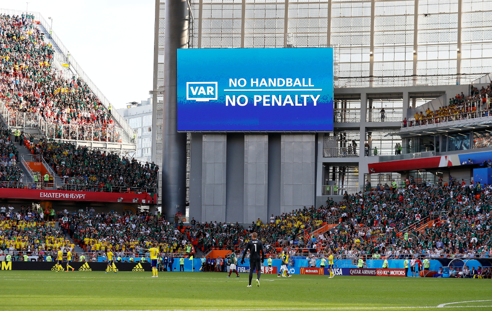 A possible penalty to Sweden was referred to VAR in World Cup match against Mexico in Ekaterinburg Arena June 27, 2018. u00e2u20acu201d Reuters pic