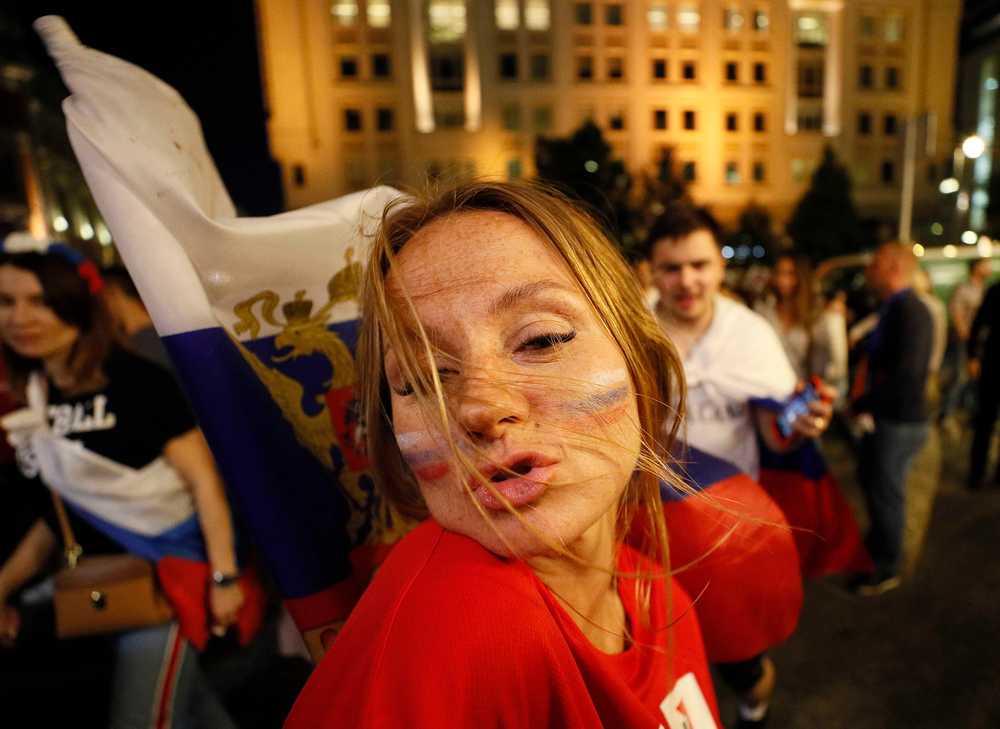 Russian football supporters celebrate the victory in Moscow city centre July 1, 2018. u00e2u20acu201d Reuters pic