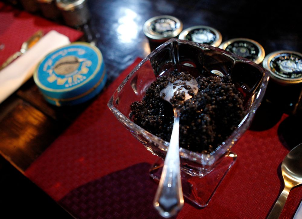 File picture of a cup with caviar that is prepared for a competition, which requires contestants to consume 500 grammes of it in the fastest speed in Moscow. u00e2u20acu2022 Reuters pic