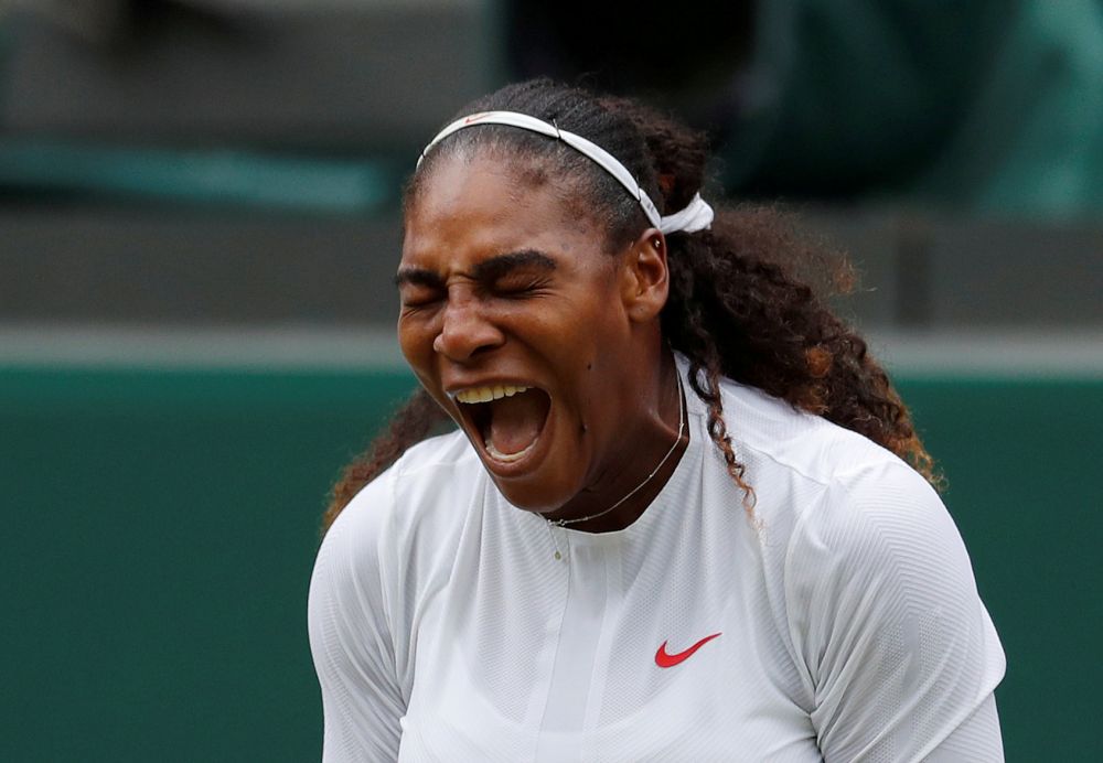 Serena Williams reacts during her second round match against Bulgarian qualifier Viktoriya Tomova, July 4, 2018. u00e2u20acu2022 Reuters pic