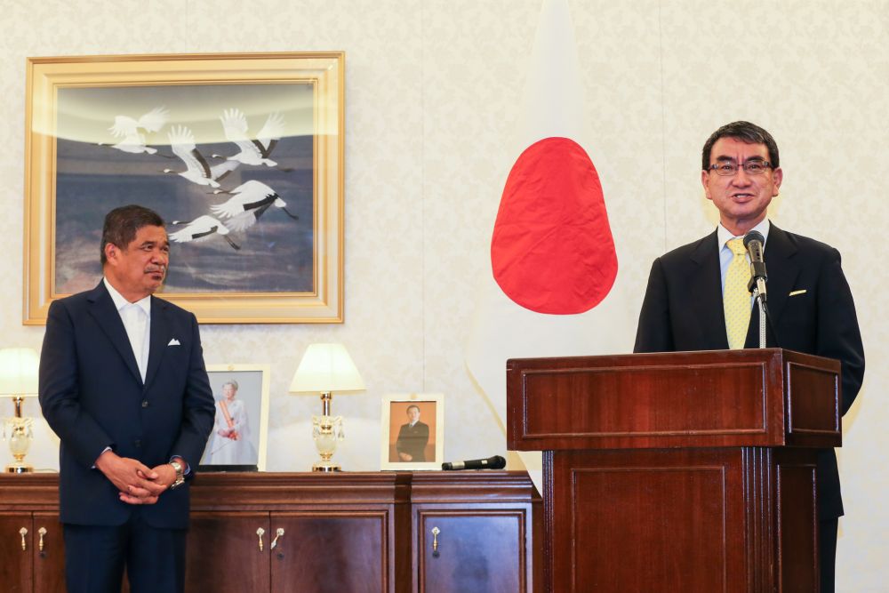 Taro Kono speaks at a press conference in Kuala Lumpur on his two-day working visit to Malaysia July 11, 2018. u00e2u20acu201d Picture by Ahmad Zamzahuri