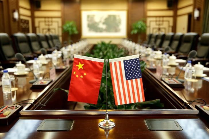 Flags of US and China are placed for a meeting between Secretary of Agriculture Sonny Perdue and Chinau00e2u20acu2122s Minister of Agriculture Han Changfu at the Ministry of Agriculture in Beijing, China June 30, 2017. u00e2u20acu201d Reuters pic