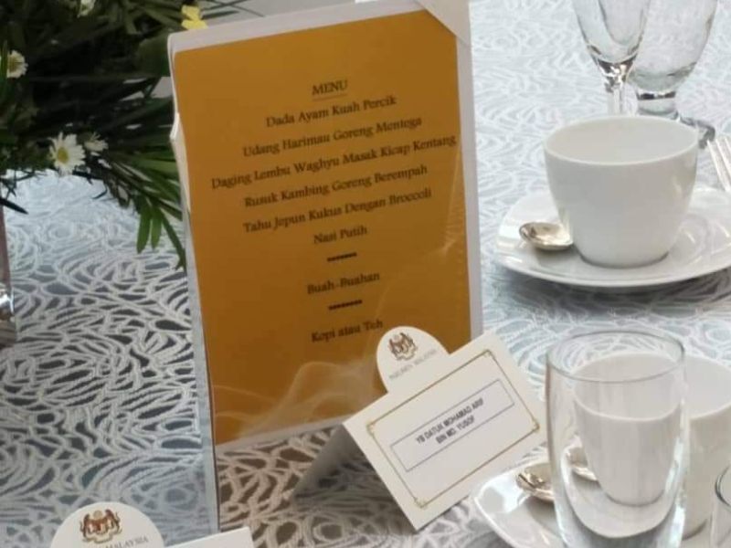 The picture of the lunch menu that went viral over social media.