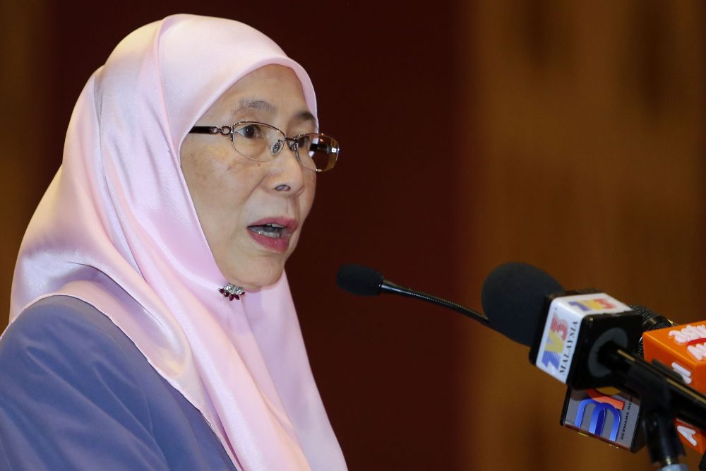 Datuk Seri Dr Wan Azizah Wan Ismail speaks during a press conference after attending the National Land Celebration Day 2018 in Kuala Lumpur July 27, 2018. u00e2u20acu2022 Picture by Yusof Mat Isa