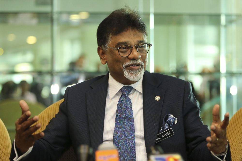 Dr Xavier Jayakumar speaks during a press conference after attending the National Land Celebration Day 2018 in Kuala Lumpur July 27, 2018. u00e2u20acu2022 Picture by Yusof Mat Isa