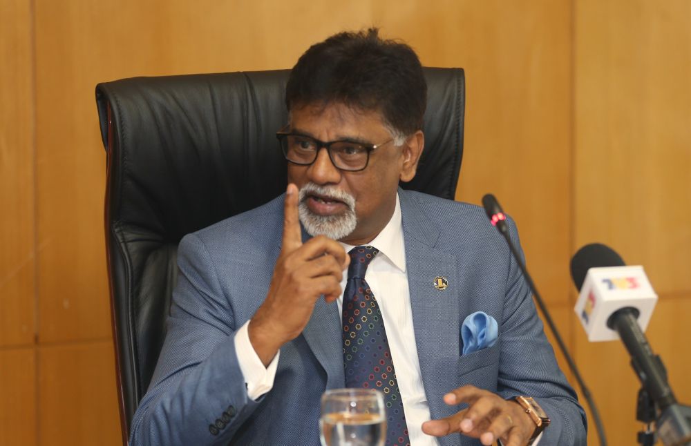 Water, Land and Natural Resources Minister Xavier Jayakumar speaks to reporters in Putrajaya today, July 3, 2018. u00e2u20acu2022 Picture by Razak Ghazali