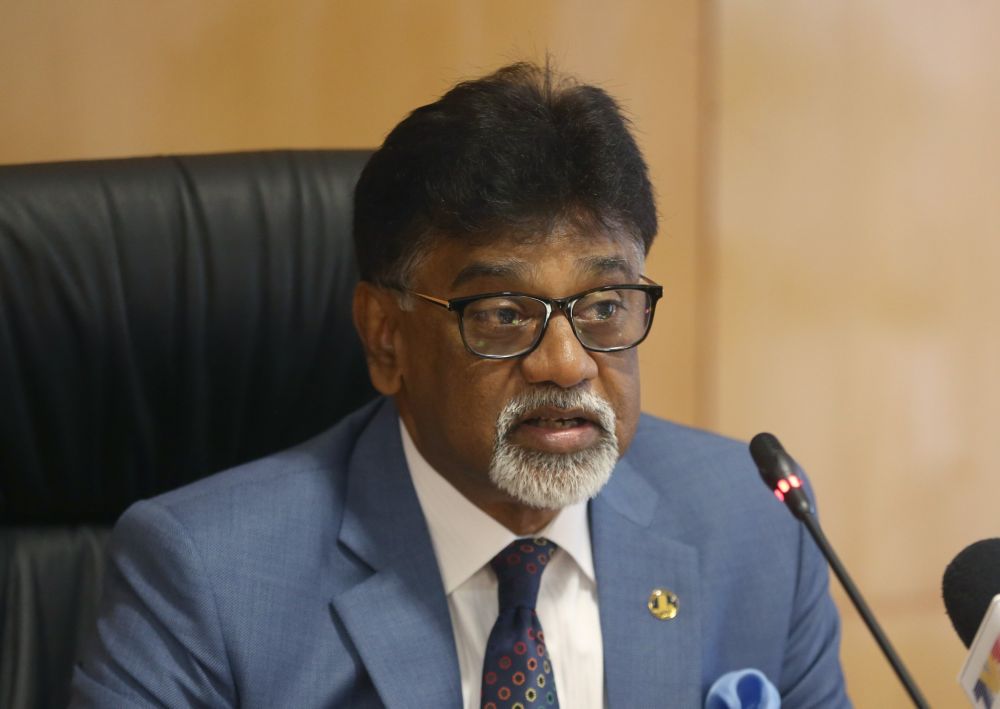 Water, Land and Natural Resources Minister Xavier Jayakumar speaks to reporters in Putrajaya today, July 3, 2018. u00e2u20acu2022 Picture by Razak Ghazali