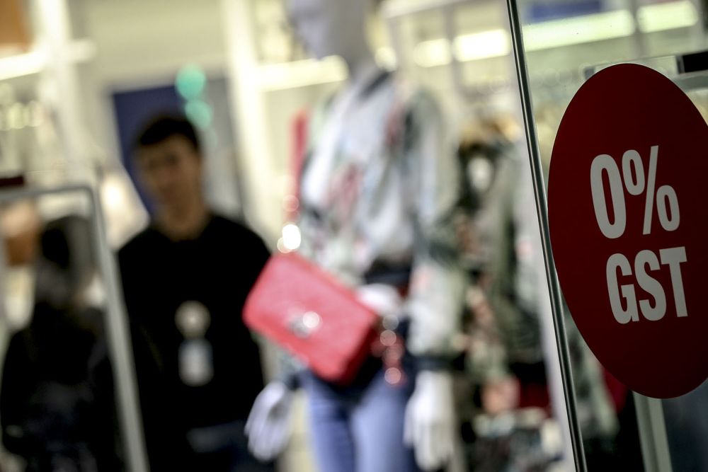 A zero-rated GST signboard is seen in a shop at the Suria KLCC shopping centre in Kuala Lumpur July 18, 2018. u00e2u20acu201d Picture by Hari Anggara