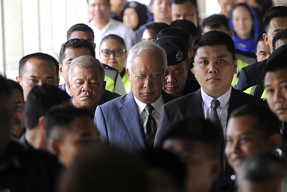 Former prime minister Datuk Seri Najib Razak arrives at the Kuala Lumpur High Court, August 8, 2018. u00e2u20acu201d Picture by Shafwan Zaidon
